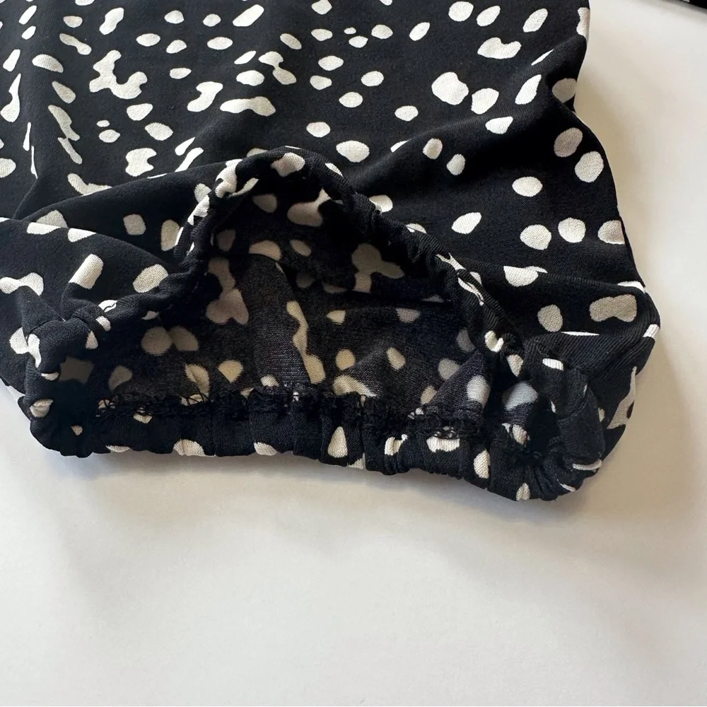Michael‎ Kors 3/4 Sleeve Blouse Women’s 1x Black White Print Scoop Neck